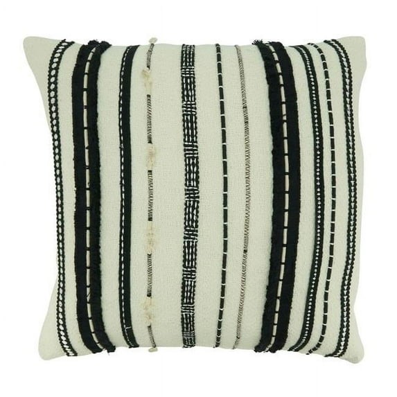 Saro Lifestyle Cord Appliqué Down Filled Throw Pillow