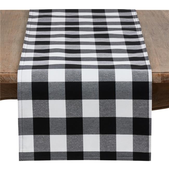Saro Lifestyle Cotton And Poly Blend Buffalo Plaid Table Runner