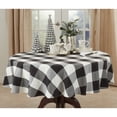 thumbnail image 1 of Saro Lifestyle Cotton Tablecloth With Buffalo Plaid Design Black 72"x72" Round, 1 of 5