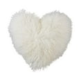 thumbnail image 1 of Saro Lifestyle Cozy Love Heart-Shaped Mongolian Lamb Fur Poly Filled Throw Pillow, 1 of 1