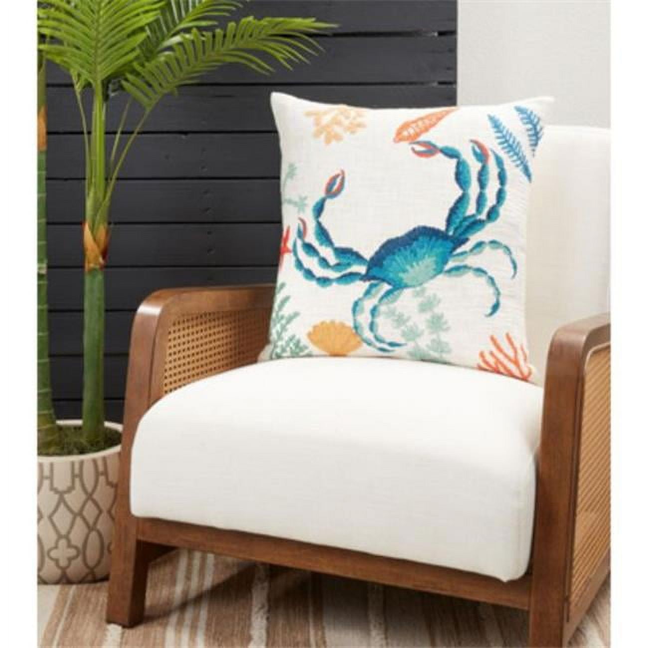 Colorful Cotton Crab Design Throw Pillow Cover