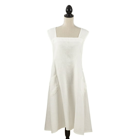 Saro Lifestyle Criss Cross No-Tie Apron Ivory