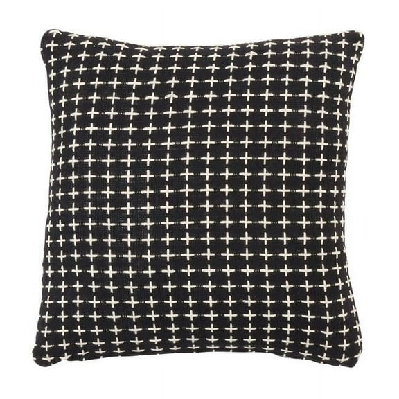 Saro Lifestyle Cross Thread Design Poly Filled Throw Pillow
