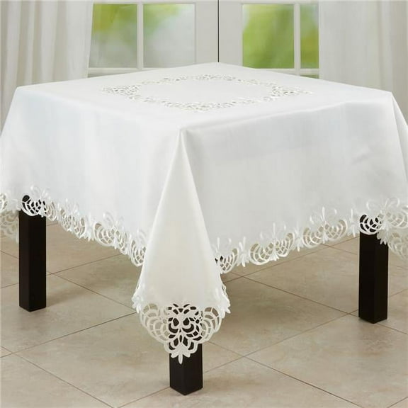 Saro Lifestyle Cutwork Design Tablecloth