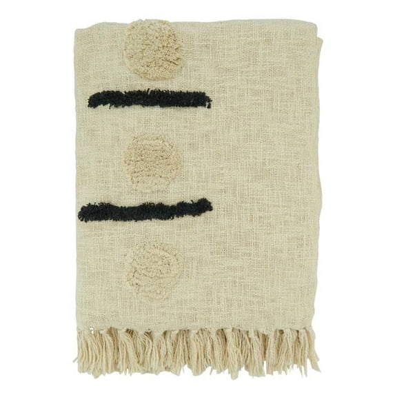 Saro Lifestyle Dash Dot Tufted Throw Blanket