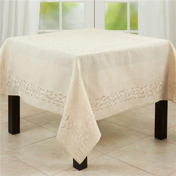 Saro Lifestyle Delicate Embroidered Design Tablecloth