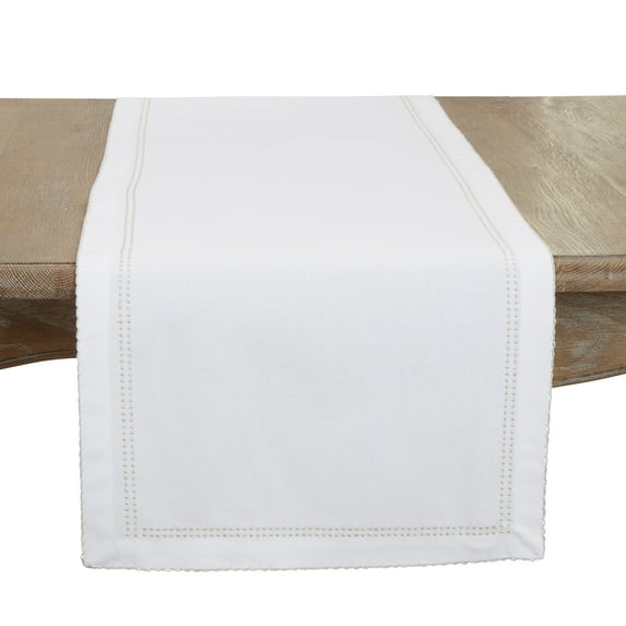 Saro Lifestyle Detailed Edge Embroidery Table Runner