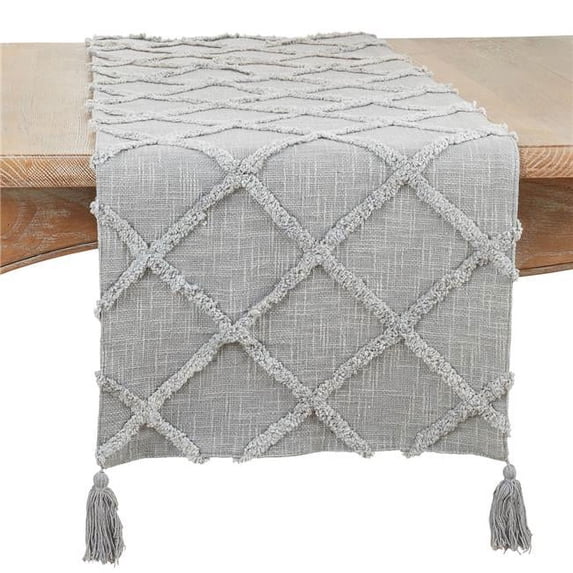 Saro Lifestyle Diamond Tufted Table Runner