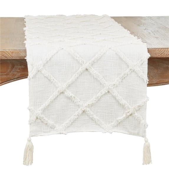 Saro Lifestyle Diamond Tufted Table Runner