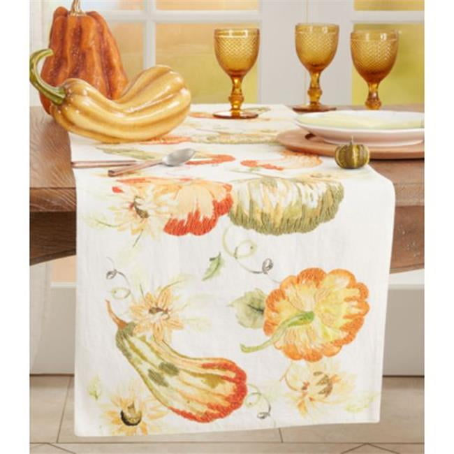 Fall Cotton Table Runner with Pumpkin Design