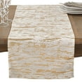 thumbnail image 1 of Saro Lifestyle Distressed Foil Metallic Design Cotton Table Runner, 1 of 5