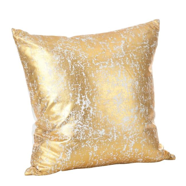 18" Gold Metallic Foil Print Cotton Throw Pillow