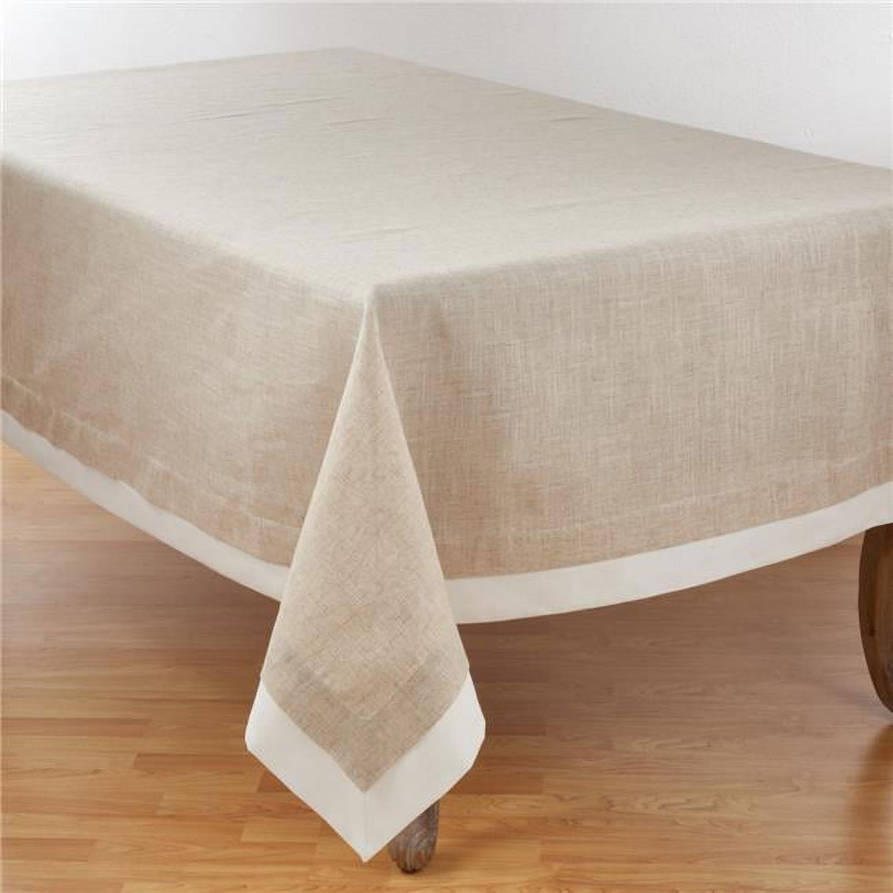 Natural Double Layer Rectangular Fabric Tablecloth