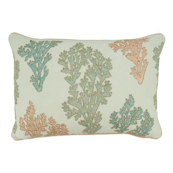 Saro Lifestyle Down Filled Coral Throw Pillow