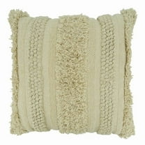 Saro Lifestyle Down Filled Fringe Striped Throw Pillow