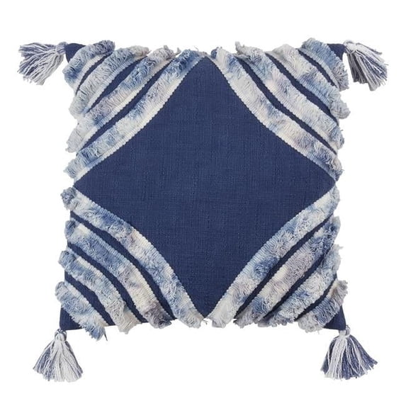 Saro Lifestyle Dual-Tone Tufted Diamond Poly Filled Throw Pillow
