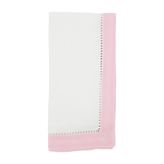 Saro Lifestyle Elegant Edges Two-Tone Hemstitched Napkin (Set of 12)