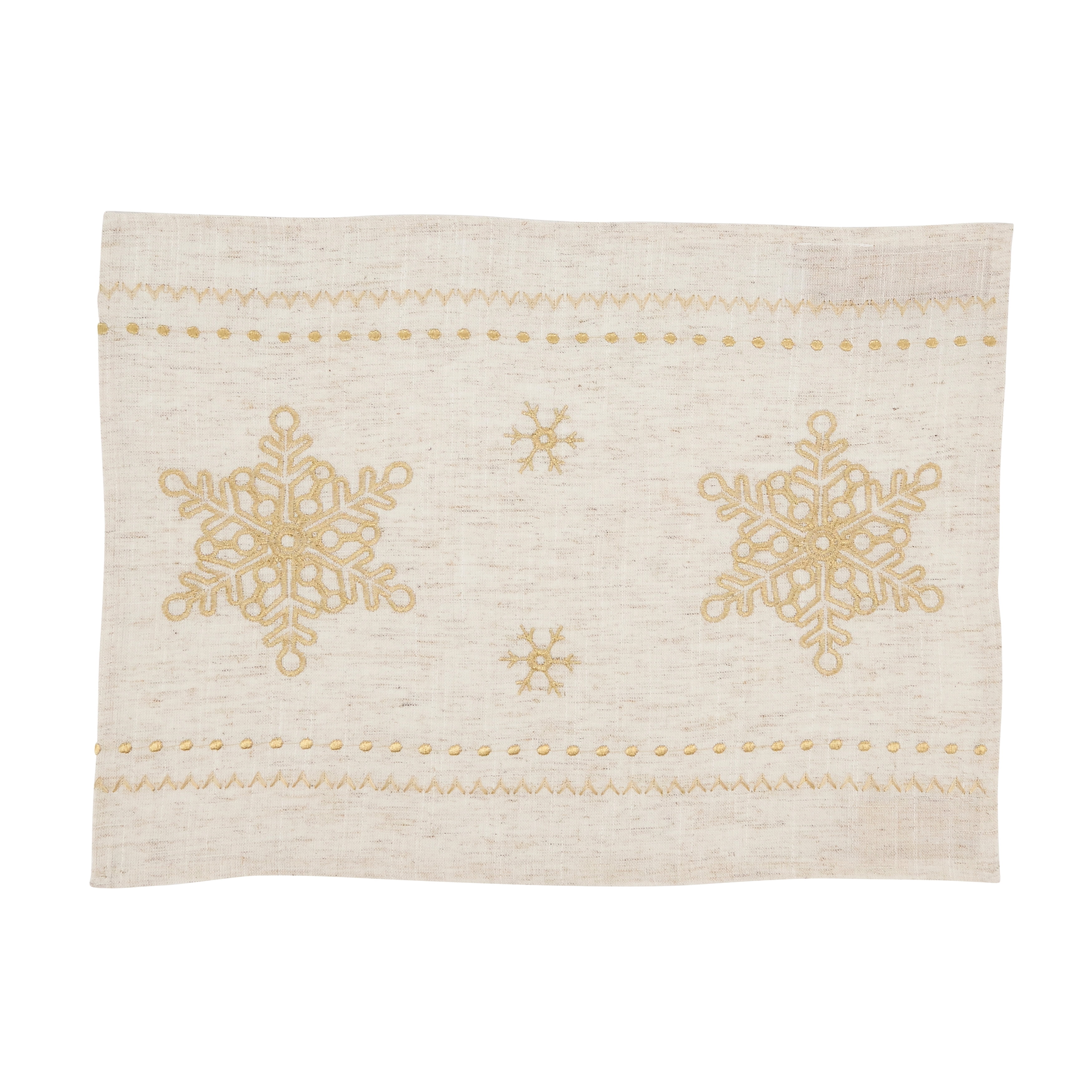 Saro Lifestyle Snowflake Embroidered Placemat