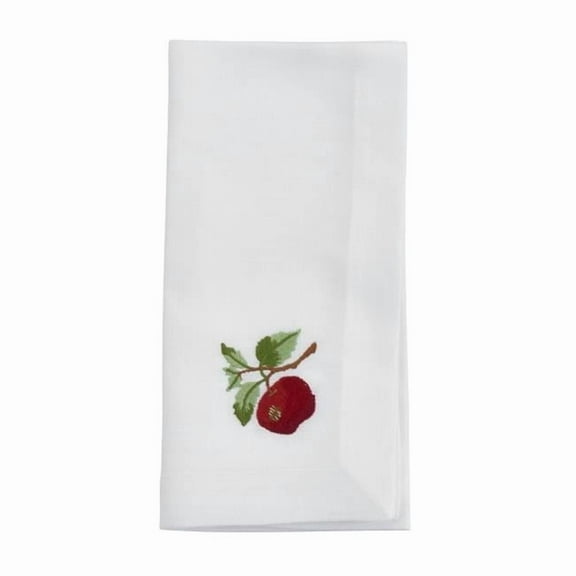 Saro Lifestyle Embroidered Apple Table Napkin (Set of 4)