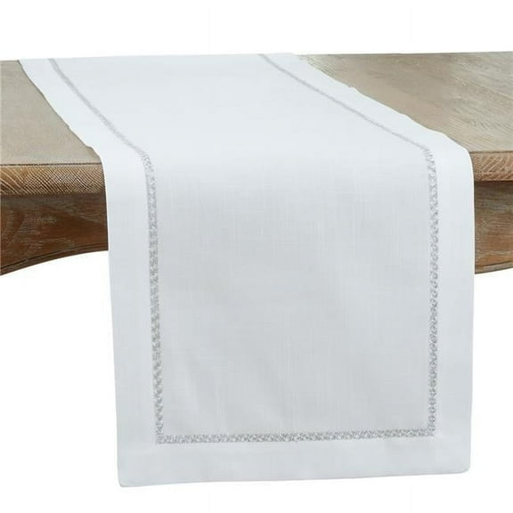 Saro Lifestyle Embroidered Border Design Table Runner
