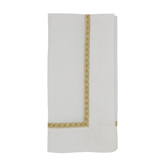 Saro Lifestyle Embroidered Border Table Napkin (Set of 4)