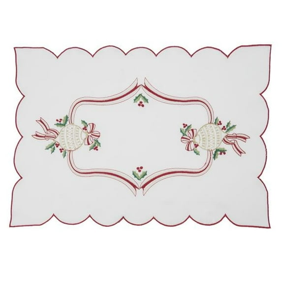 Saro Lifestyle Embroidered Christmas Placemat (Set of 4)