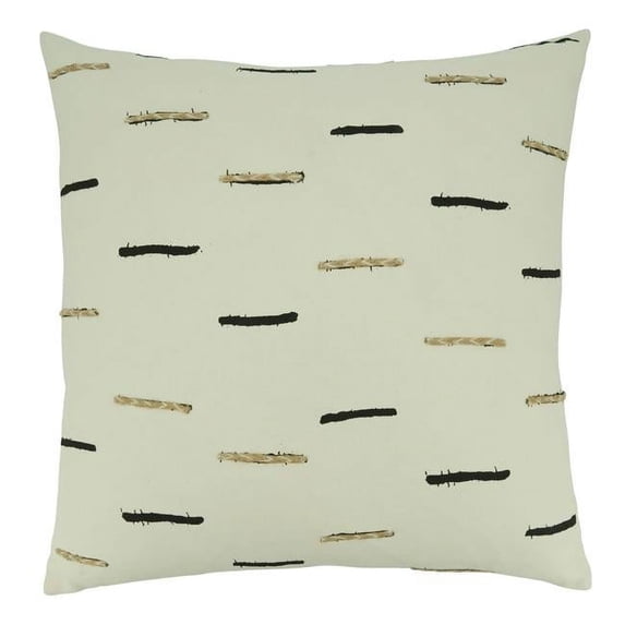 Saro Lifestyle Embroidered Dashes Down Filled Throw Pillow