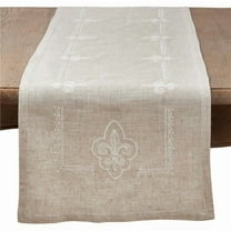 Saro Lifestyle Embroidered Fleur-de-Lis Table Runner