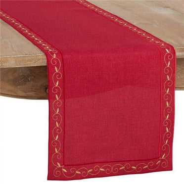 Saro Lifestyle Embroidered Holiday Table Runner