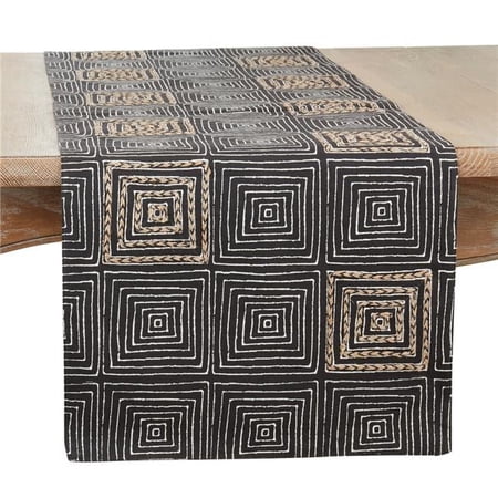Saro Lifestyle Embroidered Maze Table Runner
