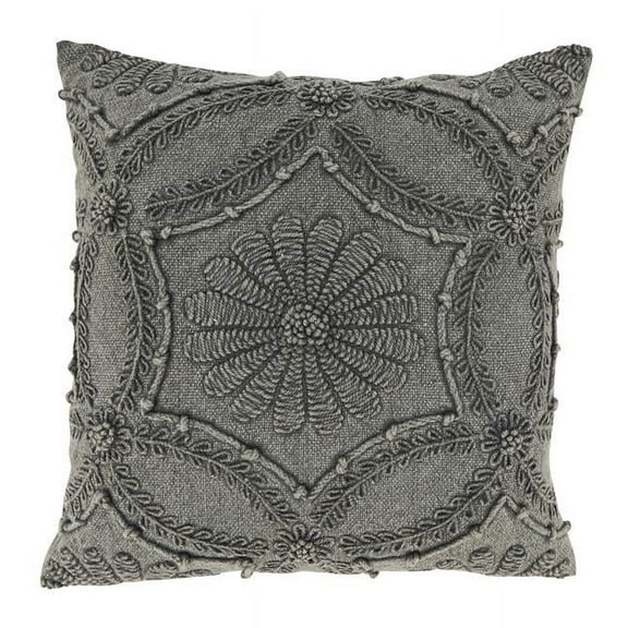 Saro Lifestyle Embroidered Mosaic Delight Throw Pillow Cover