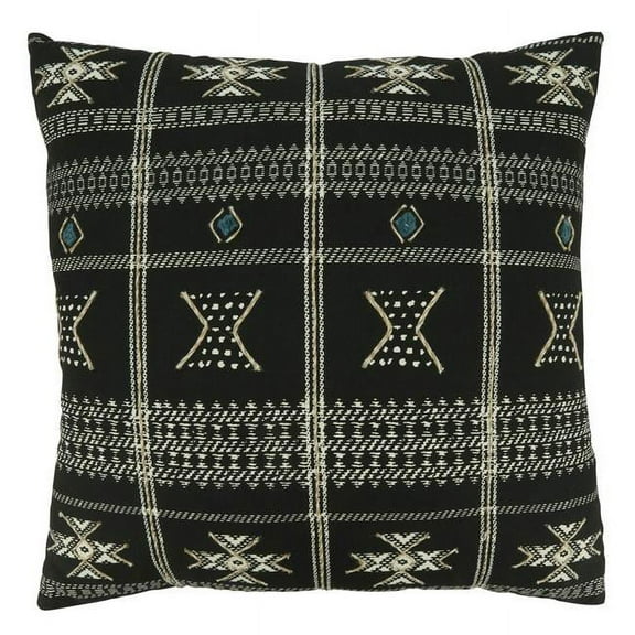 Saro Lifestyle Embroidered Mudcloth Down Filled Throw Pillow