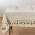 thumbnail image 1 of Saro Lifestyle Embroidered Pinecone And Holly Christmas Tablecloth, 1 of 4
