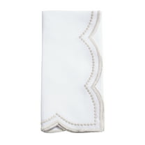 Saro Lifestyle Embroidered Polka Dot Napkin w/ Scallop Edge (Set of 4) Set of 4 - Champagne