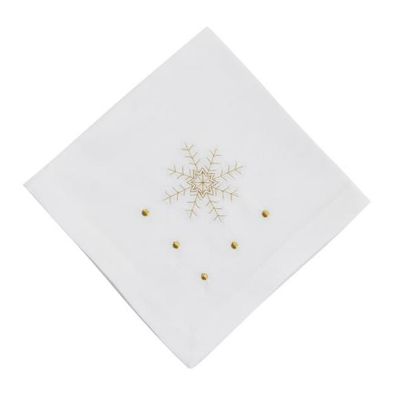 Saro Lifestyle Embroidered Snowflake Table Napkin (Set of 4)