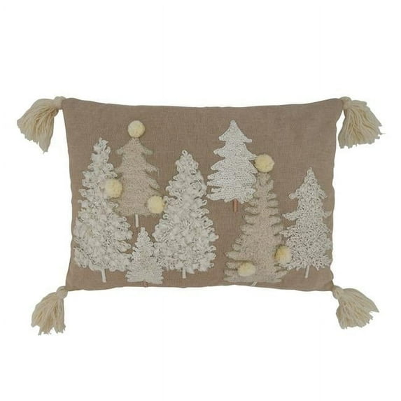 Saro Lifestyle Embroidered Trees Down Filled Throw Pillow