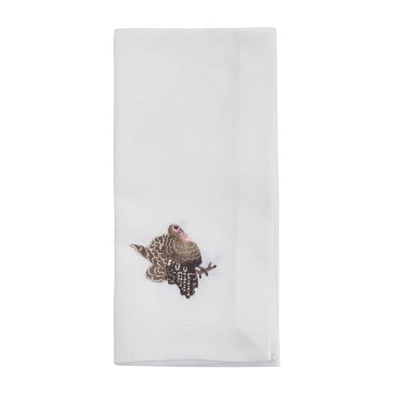 Saro Lifestyle Embroidered Turkey Table Napkin (Set of 4)