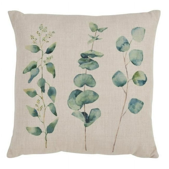 Saro Lifestyle Eucalyptus Design Throw Pillow