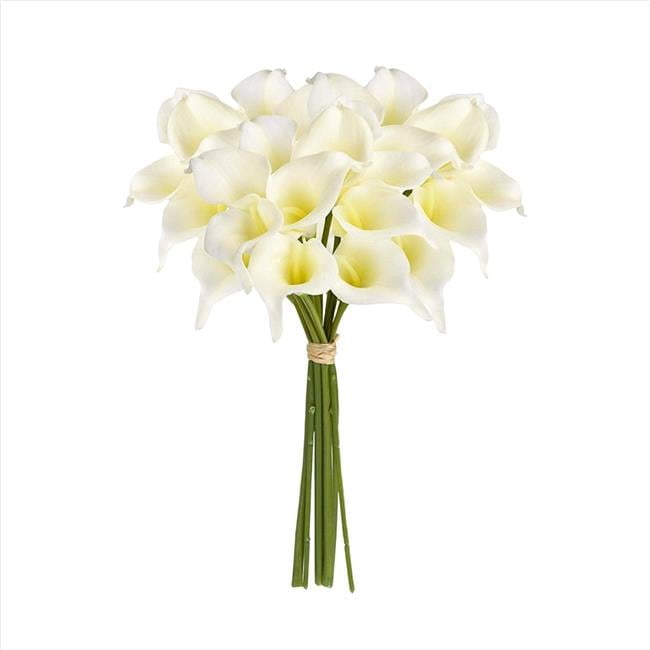 Saro Lifestyle FL214.W 14 in. Calla Lily Bunch, White - 9 Piece - Set of 12