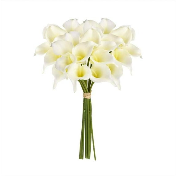 Saro Lifestyle FL214.W 14 in. Calla Lily Bunch, White - 9 Piece - Set of 12