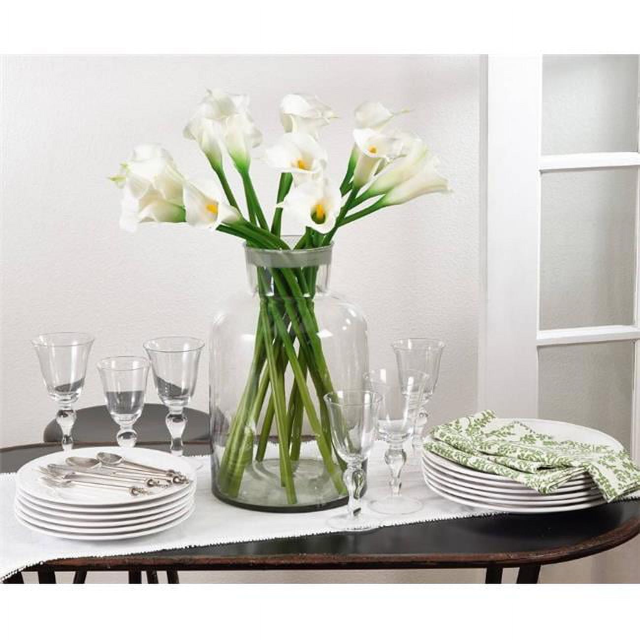 27" White Polyurethane Calla Lily Bouquet Set