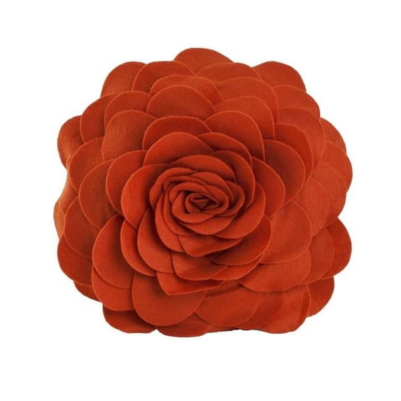 Saro Lifestyle FT095.TC16R 16 in. Rose Flower Design Poly Filled Throw Pillow, Terracotta