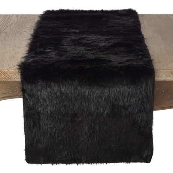 Saro Lifestyle Faux Fur Design Table Runner