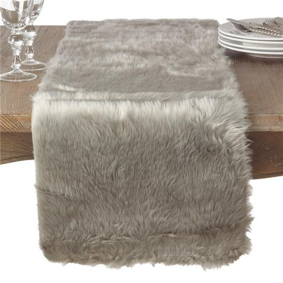 Saro Lifestyle Faux Fur Design Topper Table Runner