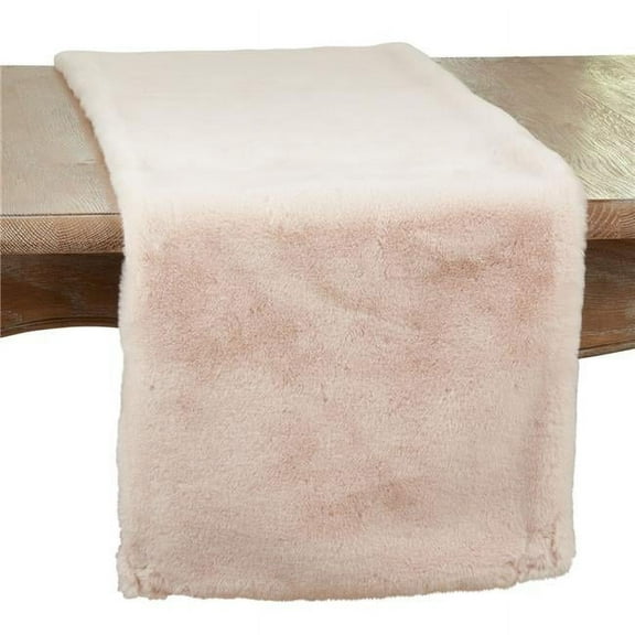 Saro Lifestyle Faux Fur Rabbit Table Runner
