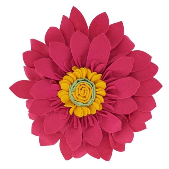 Saro Lifestyle Felt Flower Poly Filled Throw Pillow