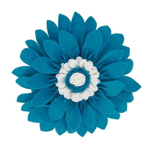 Saro Lifestyle Felt Flower Poly Filled Throw Pillow