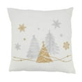 thumbnail image 1 of Saro Lifestyle Festive Flurries Christmas Trees and Snowflakes Down Filled Throw Pillow, 1 of 1