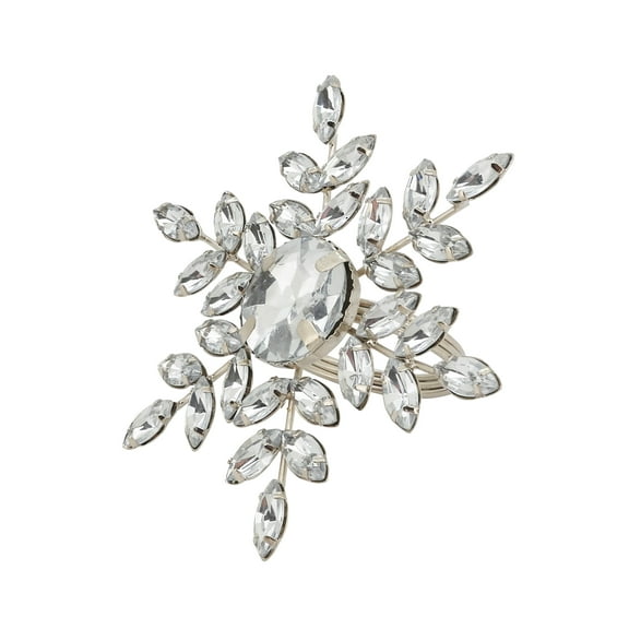 Saro Lifestyle Festive Flurry Beaded Snowflake Napkin Ring (Set of 4)
