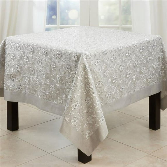 Saro Lifestyle Floral Embroidered Tablecloth